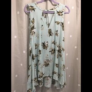 Free People tunic dress with pockets mint green LG